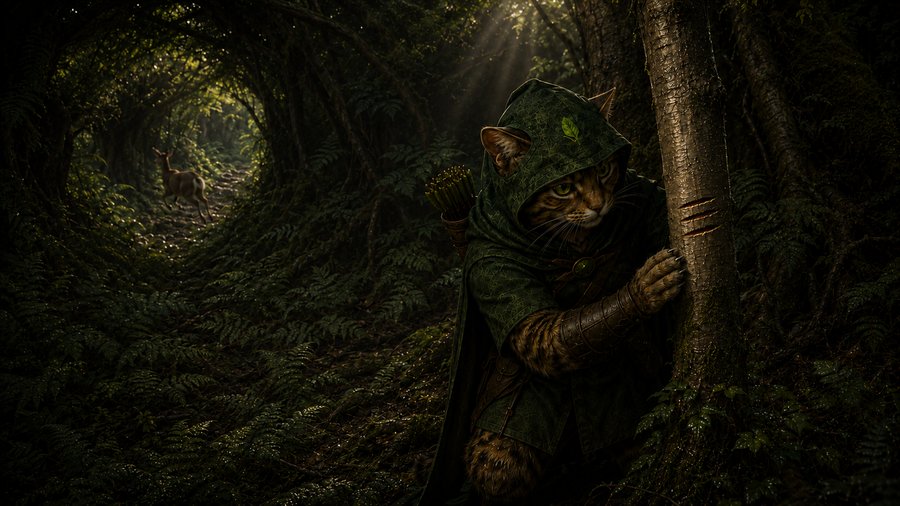 Robin Puss discovers exactly three fresh cuts in a young alder as a startled deer disappears west.