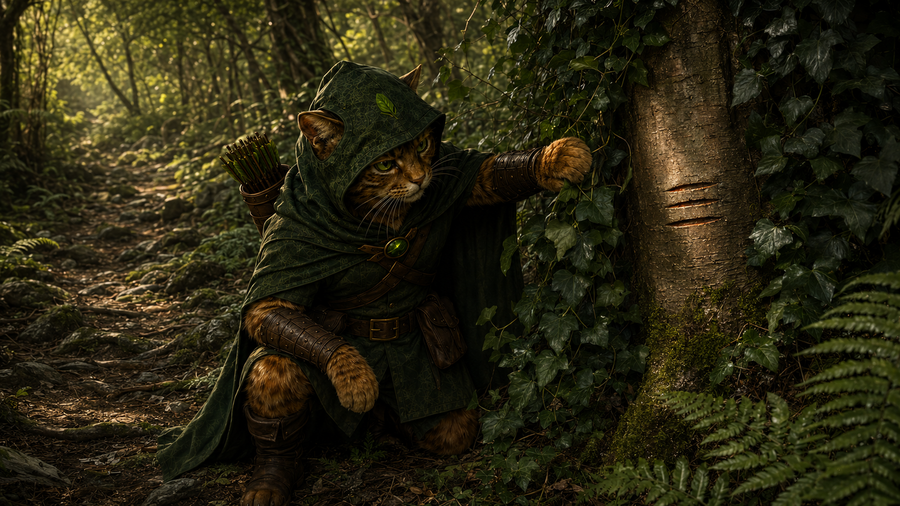 Robin Puss examines three deliberate cuts on an alder partly hidden beneath ivy.